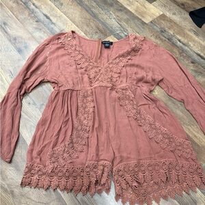 Knox Rose Pink Embellished Long Sleeve Romper